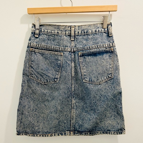 Vintage Roberto Orsini Denim Skirt 7/8 acid wash 80s jean - Picture 2 of 12